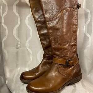 FRYE Phillips Riding Boots in Brown Leather